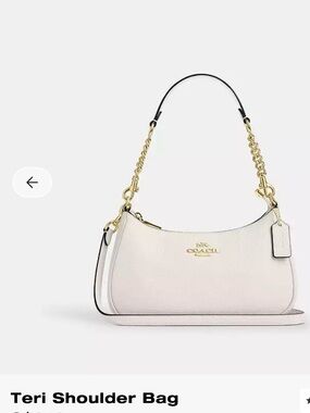 Coach Teri Shoulder Bag in Chalk with Gold Hardware